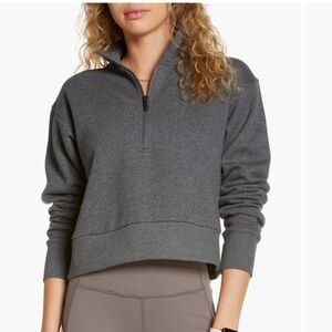 Zella Cara Lite Half Zip Cropped Sweatshirt